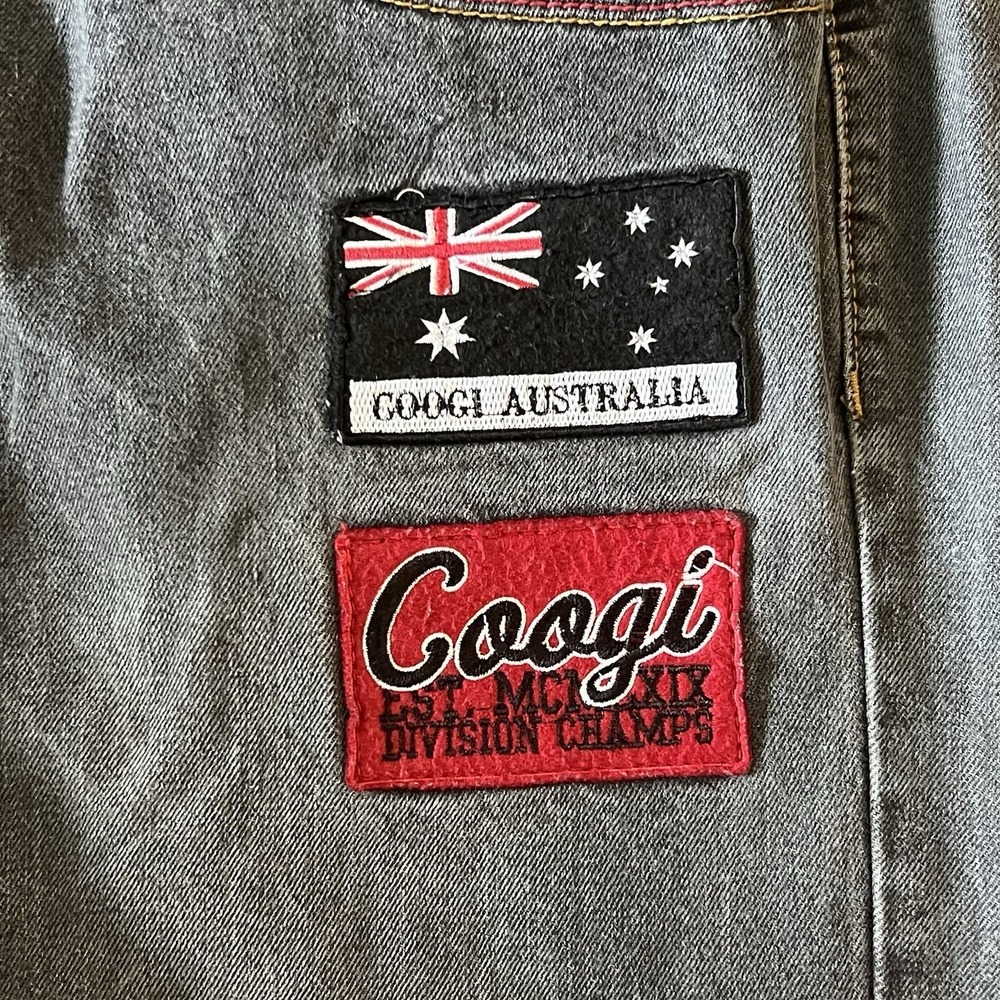 COOGI Australia Jeans Mens 42x34 Gray Y2K Embroidered Patch Denim - Picture 5 of 10